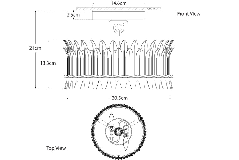 Leslie 12" Semi-Flush Blueprint