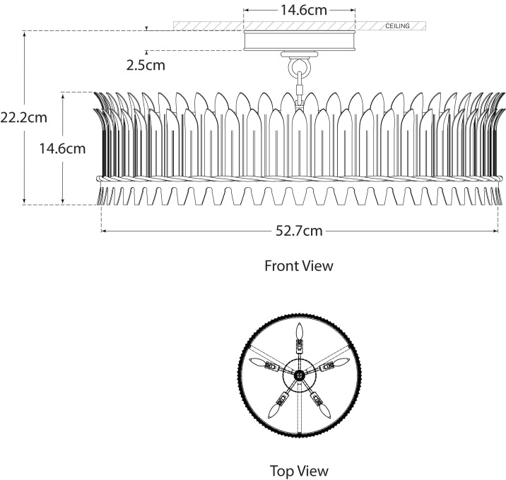 Leslie 21" Semi-Flush Blueprint