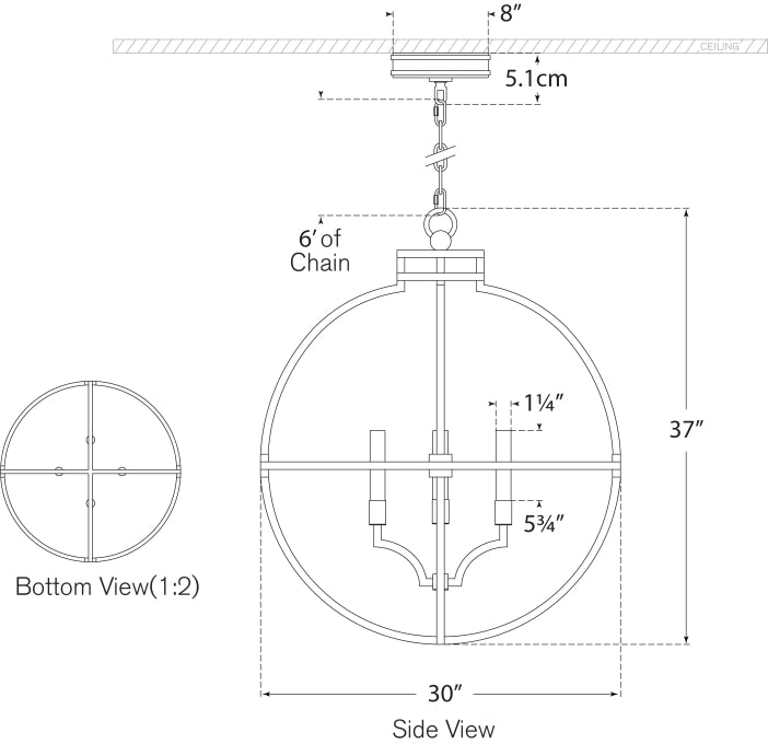 Lexie 30" Globe Lantern Blueprint