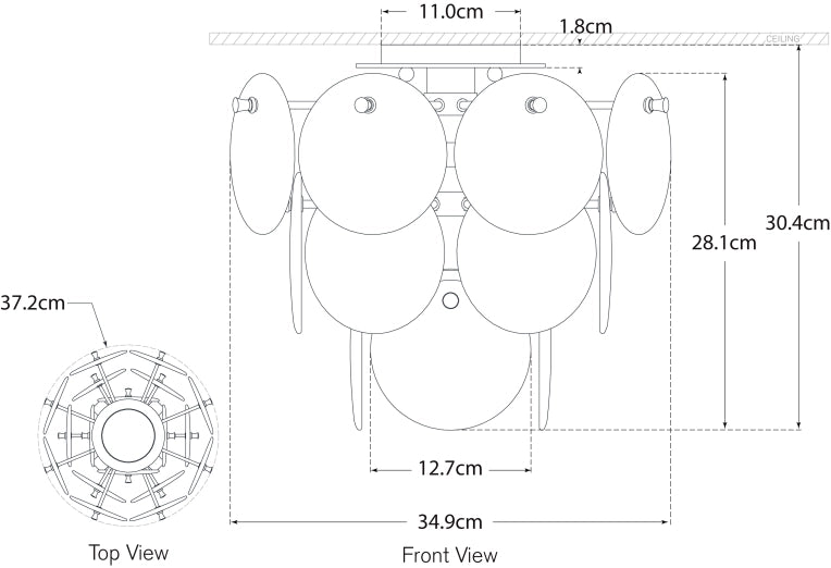 Loire Medium Tiered Flush Mount Blueprint