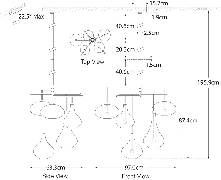Lomme XL Chandelier Blueprint