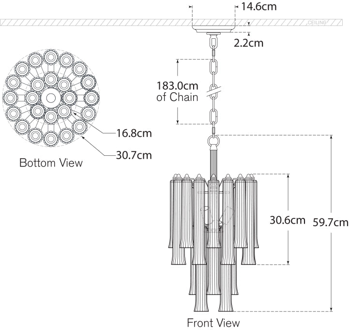 Lorelei Petite Waterfall Chandelier Blueprint