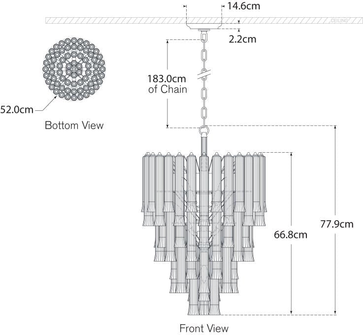 Lorelei Small Waterfall Chandelier Blueprint