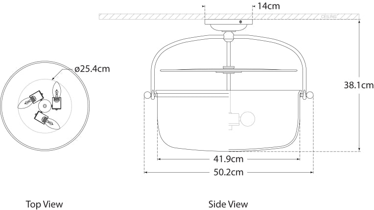 Lorford Medium Semi-Flush Lantern Blueprint
