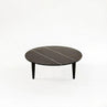 Low Coffee Table With Marble Top / 37x110cm