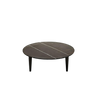 Tavolino basso con piano in marmo / 37x110cm