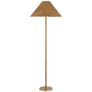 Wimberley Medium Wrapped Floor Lamp in Soft Brass with Natural Wicker Shade