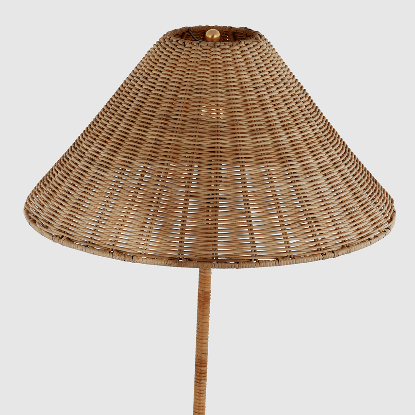 Wimberley Medium Wrapped Floor Lamp, a premium Decorative light by Visual Comfort & Co. Close - up image of its design.