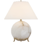 Price Small Table Lamp in Alabaster with Linen Shade
