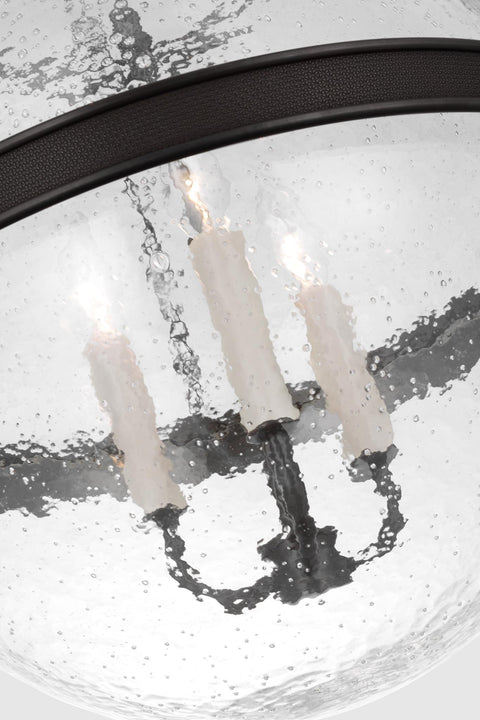 Reese 18" Globe Pendant in Bronze with Clear Restoration Glass