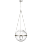 Reese 18" Globe Pendant in Polished Nickel with Clear Restoration Glass