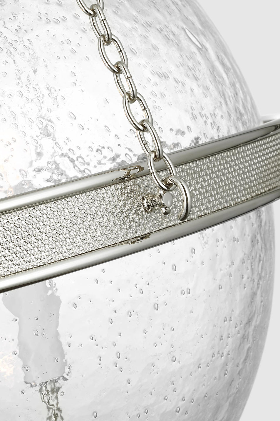 Reese 18" Globe Pendant in Polished Nickel with Clear Restoration Glass