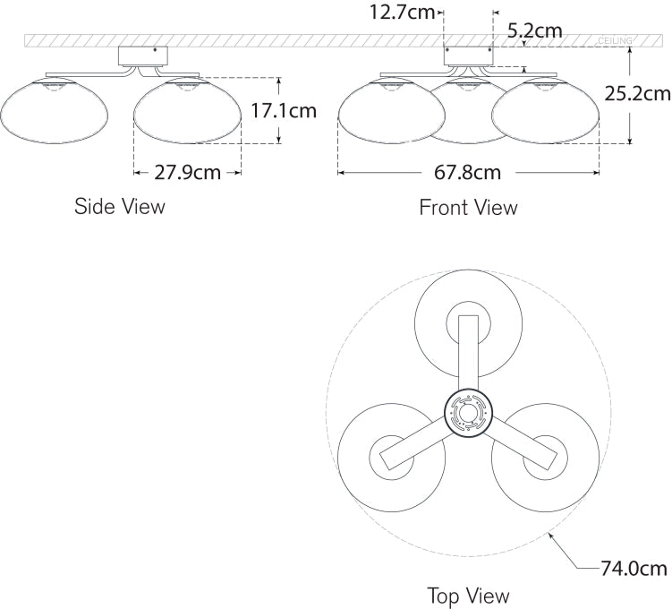 Marisol XL Triple Flush Mount Blueprint