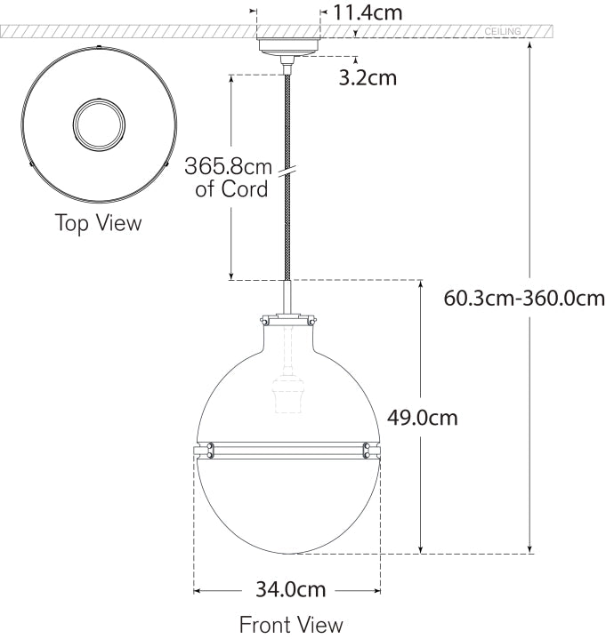 Sospensione Globo Maxey 14" Progetto