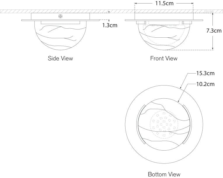 Plafoniera Solitaire Melange 6" Progetto