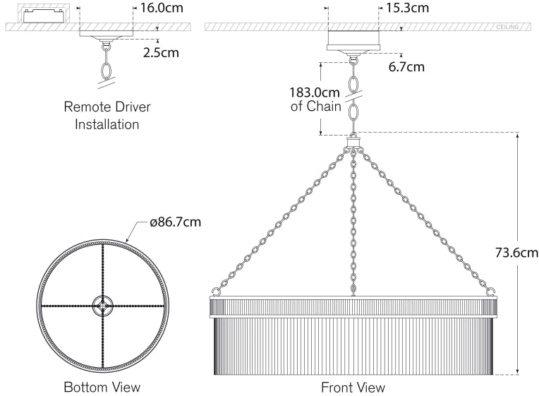 Menil Large Chandelier Blueprint