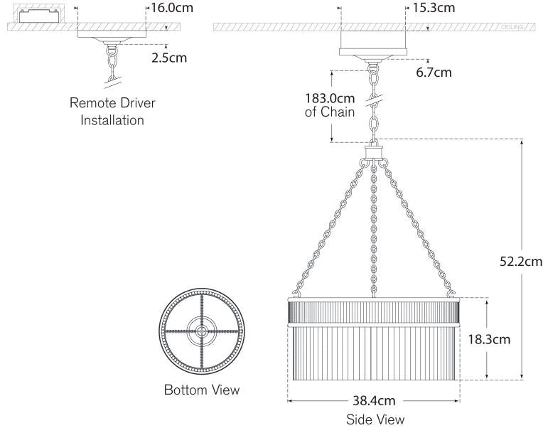 Menil Medium Chandelier Blueprint