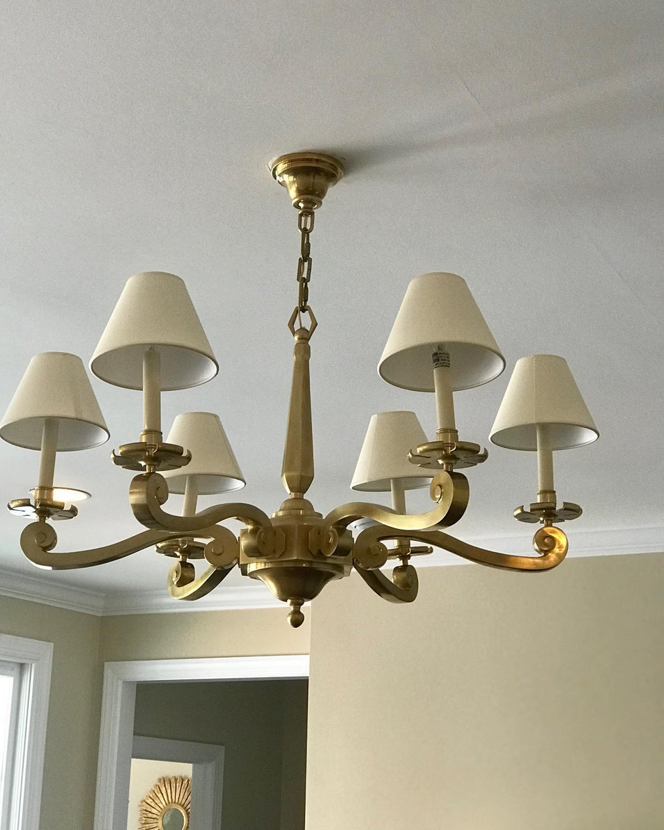 Myrna Chandelier, a premium Chandelier light by Visual Comfort & Co. Close - up image of its design.