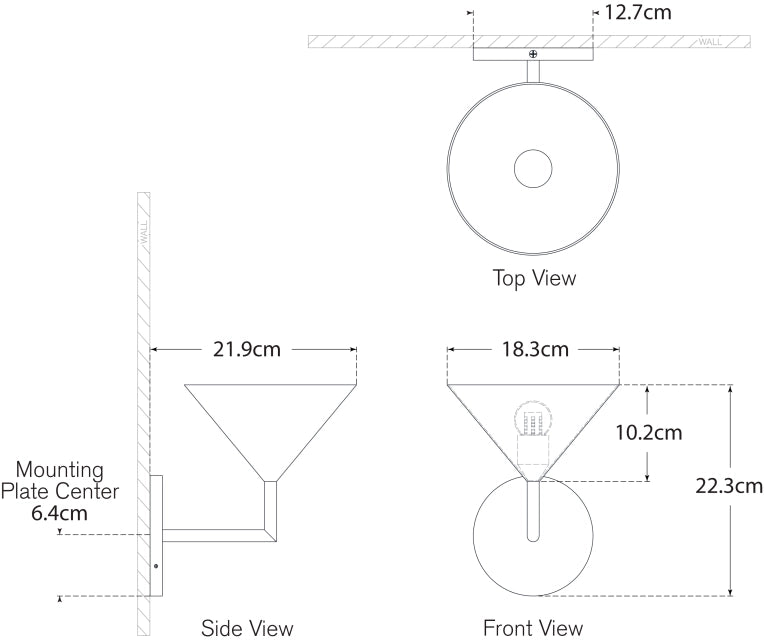 Orsay Small Single Sconce Blueprint