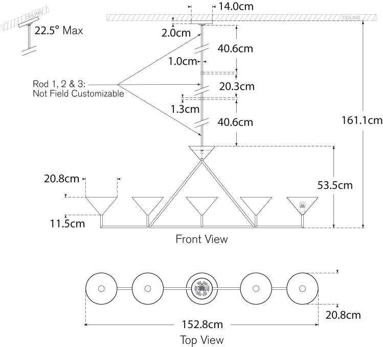 Orsay XL 5-Light Linear Chandelier Blueprint