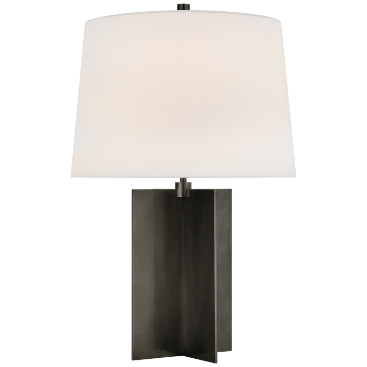 Costes Medium Table Lamp in Bronze with Linen Shade