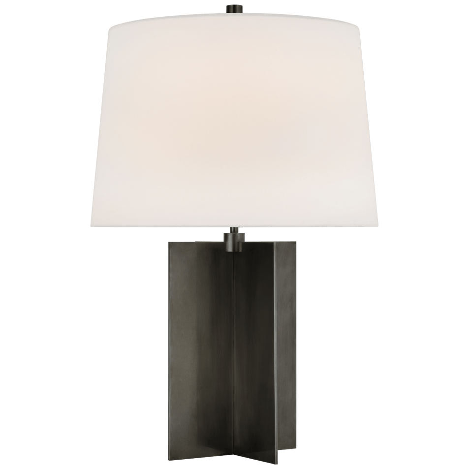 Costes Medium Table Lamp in Bronze with Linen Shade