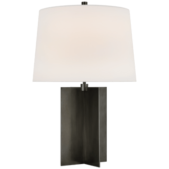 Costes Medium Table Lamp in Bronze with Linen Shade