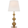 Comtesse Medium Triple Table Lamp in Hand-Rubbed Antique Brass with Linen Shade