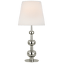 Comtesse Medium Triple Table Lamp in Polished Nickel with Linen Shade