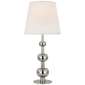 Comtesse Medium Triple Table Lamp in Polished Nickel with Linen Shade
