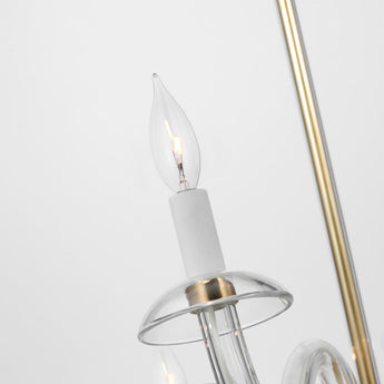 Brigitte Large Chandelier in Clear Glass and Hand-Rubbed Antique Brass