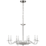 Brigitte Large Chandelier in Clear Glass and Polished Nickel