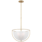 Odeon Large Pendant in Hand-Rubbed Antique Brass with Frosted Glass