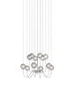 Lampada a sospensione Puppet media SP 12P - Glossy Chrome / Trasparente fumé
