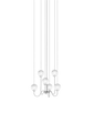 Lampada a sospensione Puppet piccola SP 6P - Glossy Chrome / Bianco sfumato