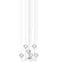 Lampada a sospensione Puppet piccola SP 6P - Glossy Chrome / Cristallo trasparente