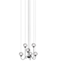 Lampada a sospensione Puppet piccola SP 6P - Matte Black / Cristallo trasparente