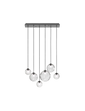 Lampada a sospensione Puppet media SP L6 - Matte Black / Cristallo trasparente