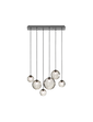 Lampada a sospensione Puppet media SP L6 - Matte Black / Trasparente fumé