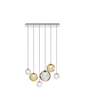 Lampada a sospensione Puppet media SP L6 - Glossy Chrome / Multicolore 1