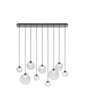 Lampada a sospensione Puppet grande SP L9 - Matte Black / Cristallo trasparente