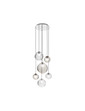 Lampada a sospensione Puppet media SP R6 - Glossy Chrome / Trasparente fumé