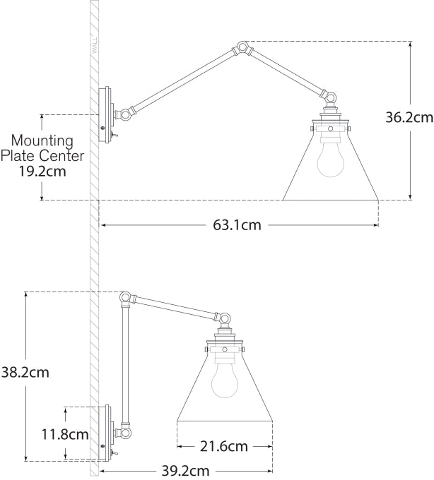 Parkington Double Library Wall Light Blueprint