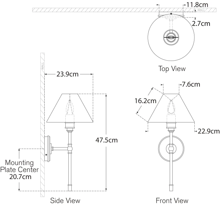 Parkington Large Tail Sconce Blueprint