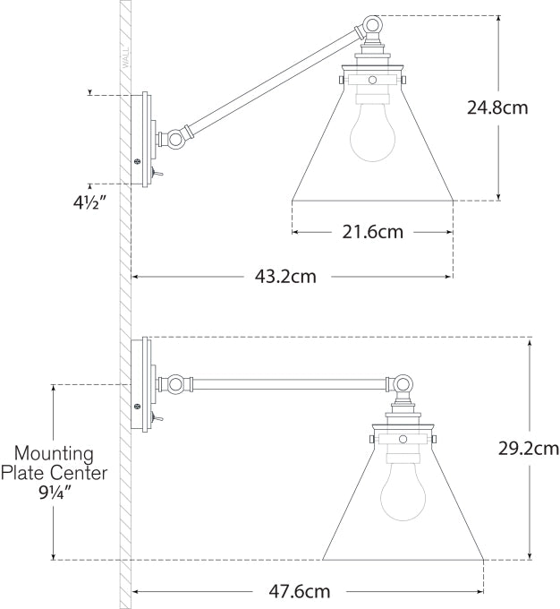 Parkington Single Library Wall Light Blueprint