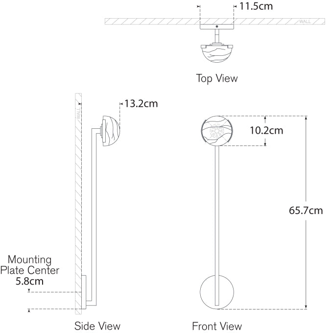 Applique Singola Pedra 26" Progetto