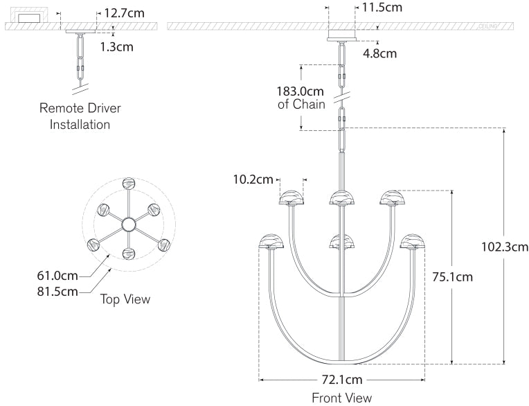 Pedra Large Two-Tier Chandelier Blueprint