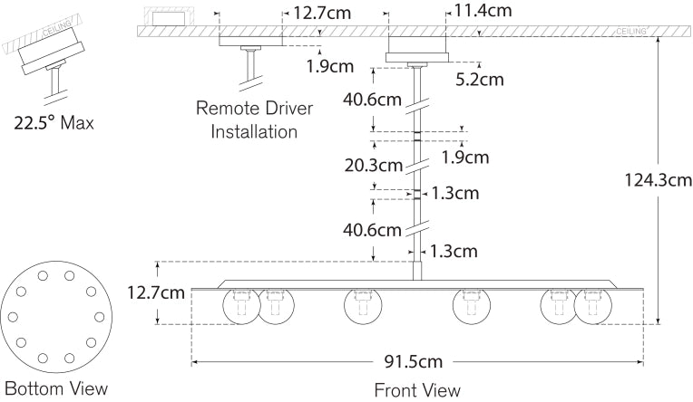 Pertica 36" Ten Light Chandelier Blueprint