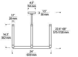 Lampadario Phobos medio Progetto