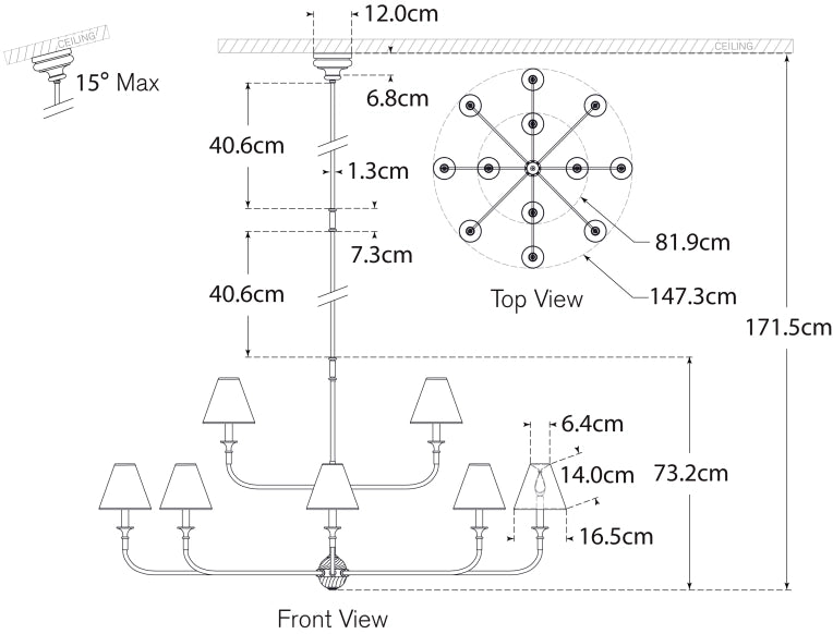 Piaf Grande Two-Tier Chandelier Blueprint